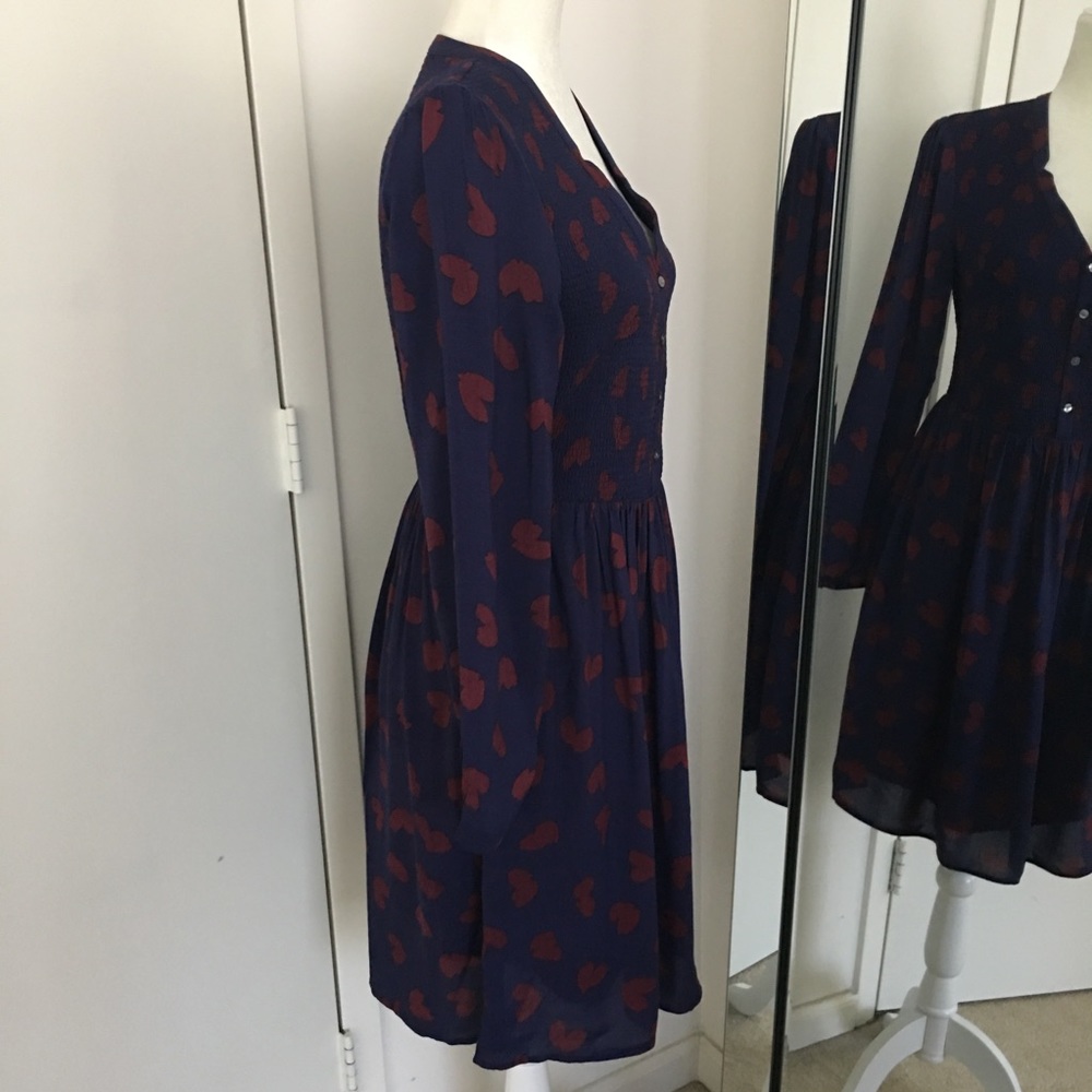 Maeve Anthropologie banet heart blue dress S - Picture 5 of 8